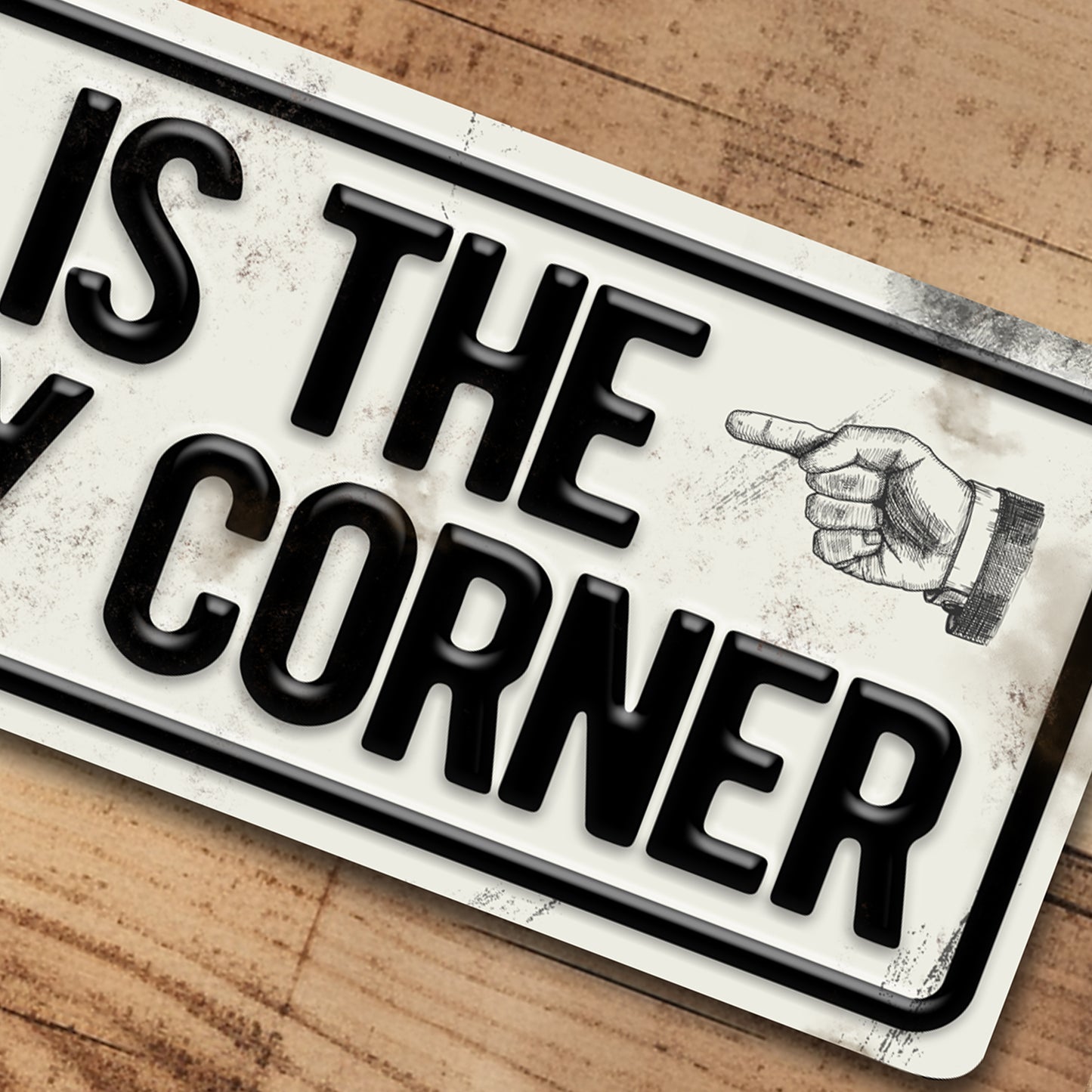 Naughty Corner Metal Sign Plaque Man Cave Funny Decor - 100x305mm
