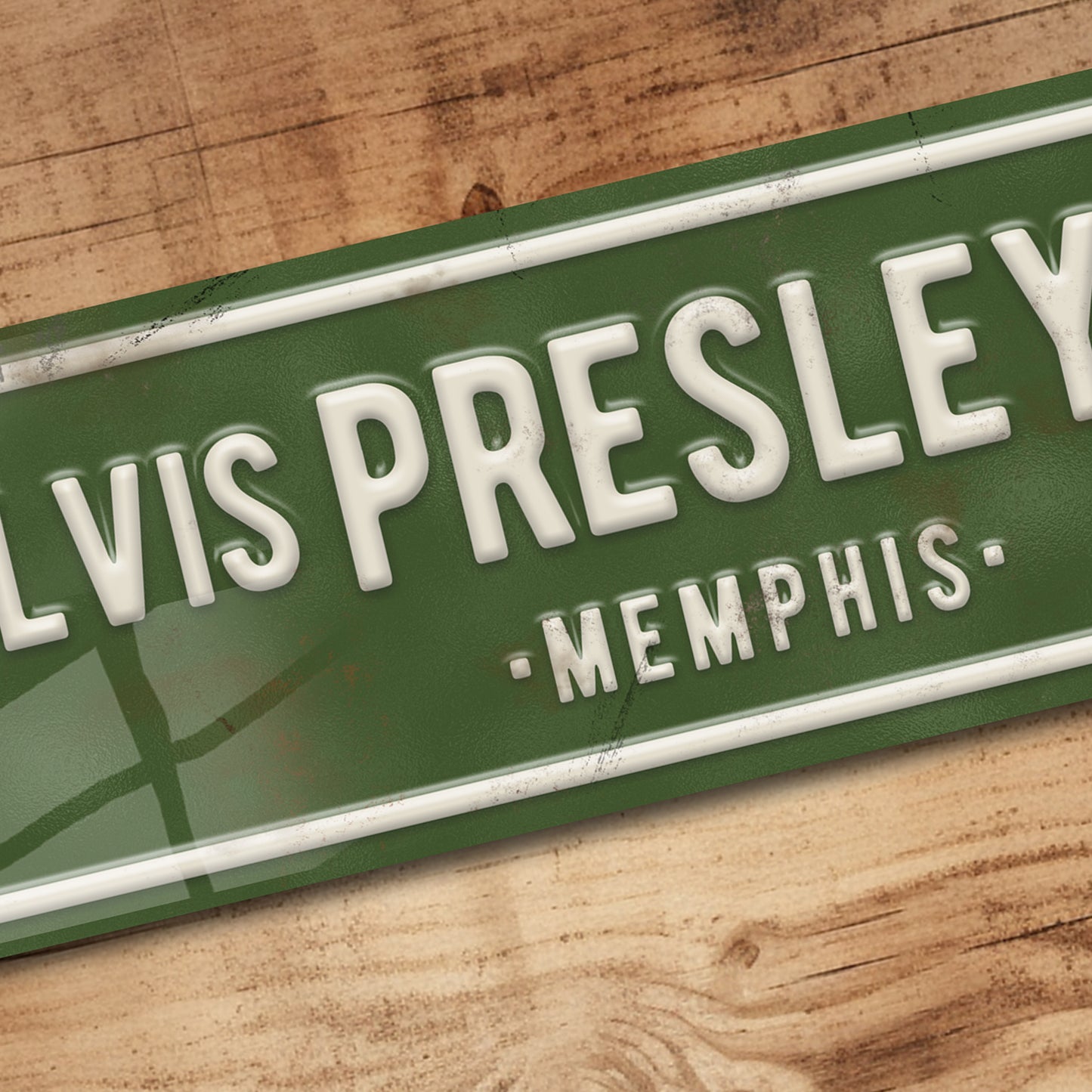 Elvis Presley BLVD Road Sign Metal Retro Vintage Collectors Gift 100x305mm
