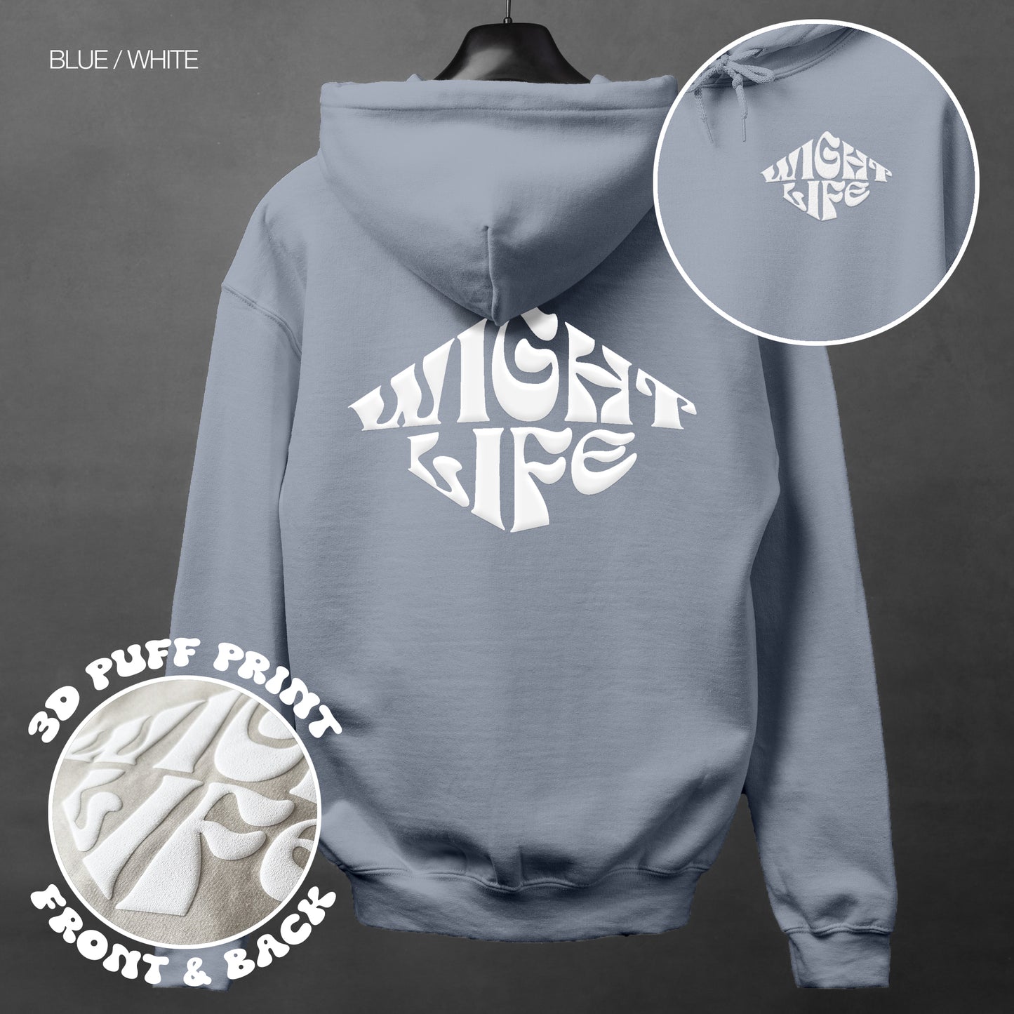 Wight Life Hoodie - PUFF PRINT - Diamond Logo