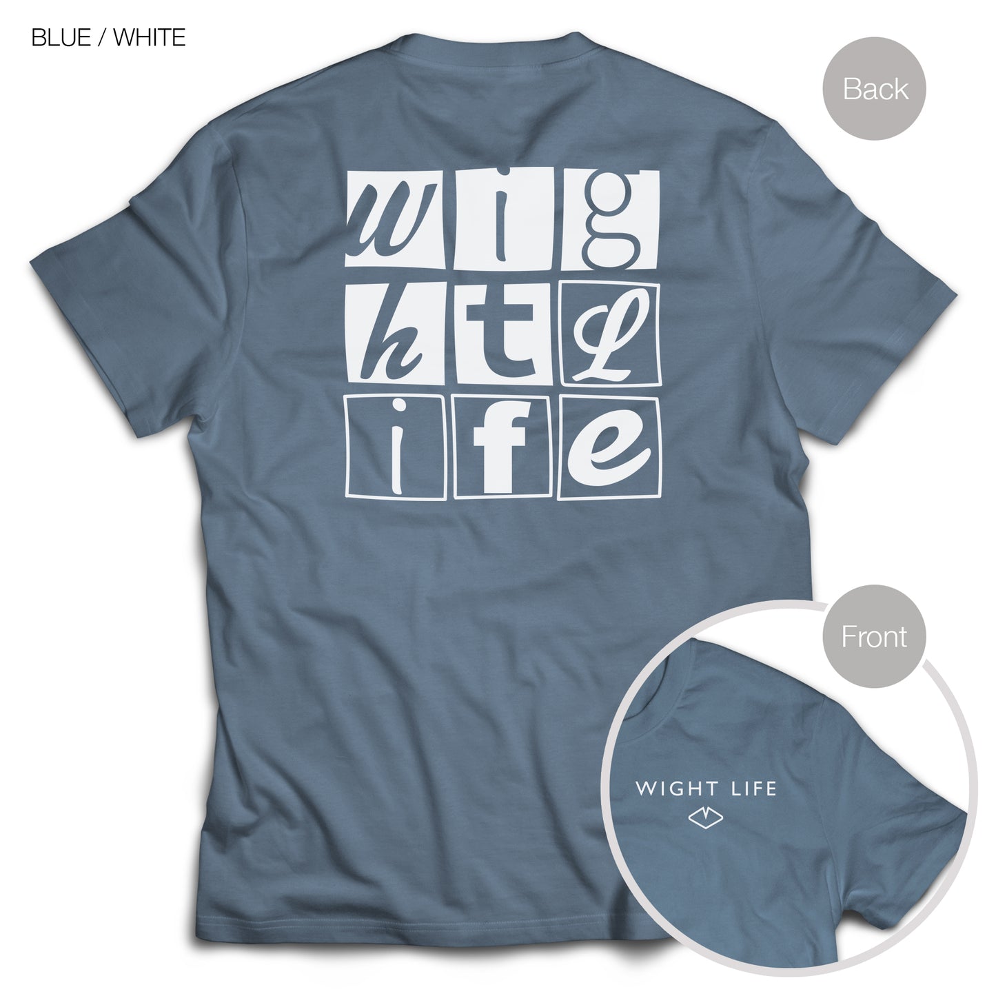 Wight Life T-Shirt - Typo Boxes- Unisex Isle of Wight Tee
