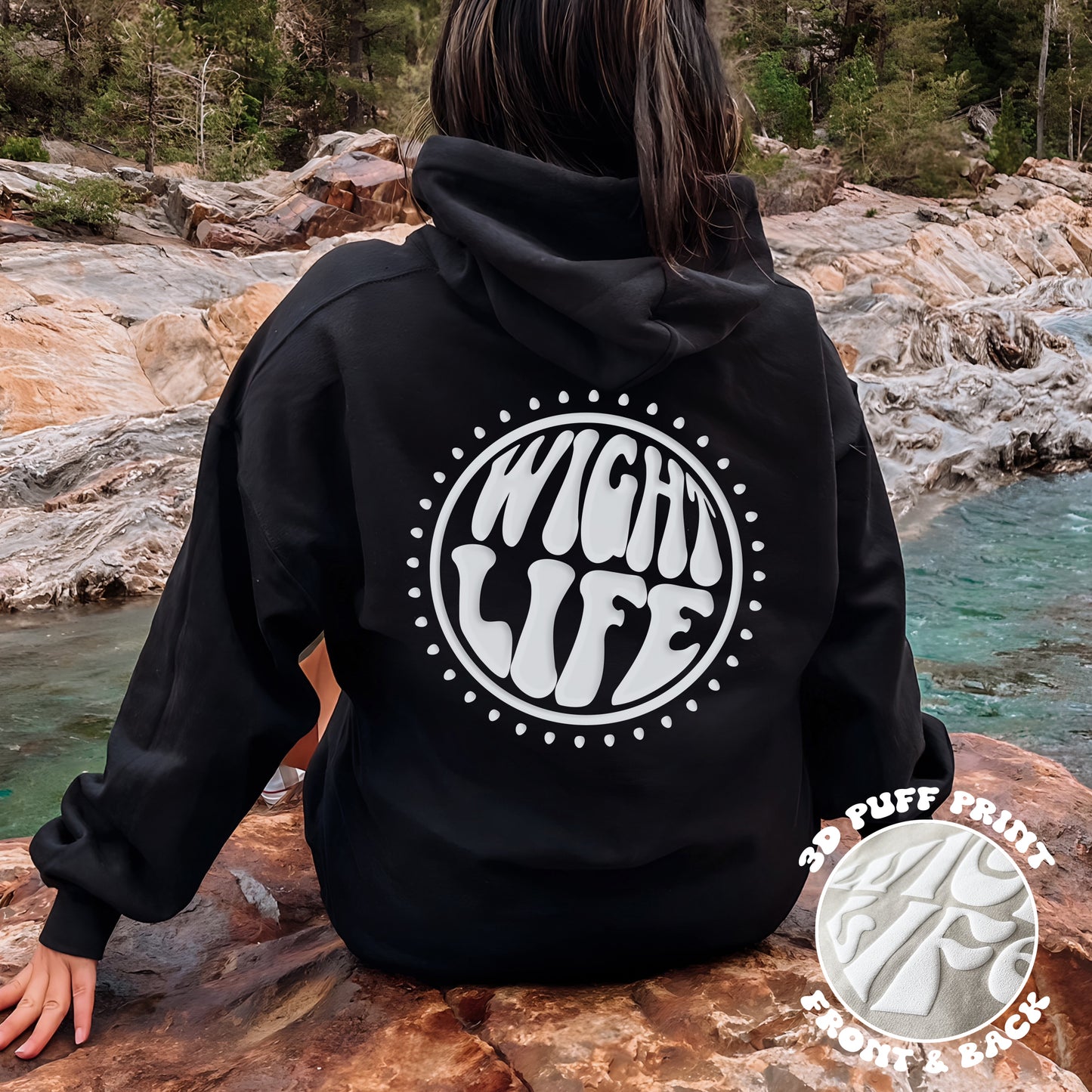 Wight Life Hoodie - PUFF PRINT - Power Circle