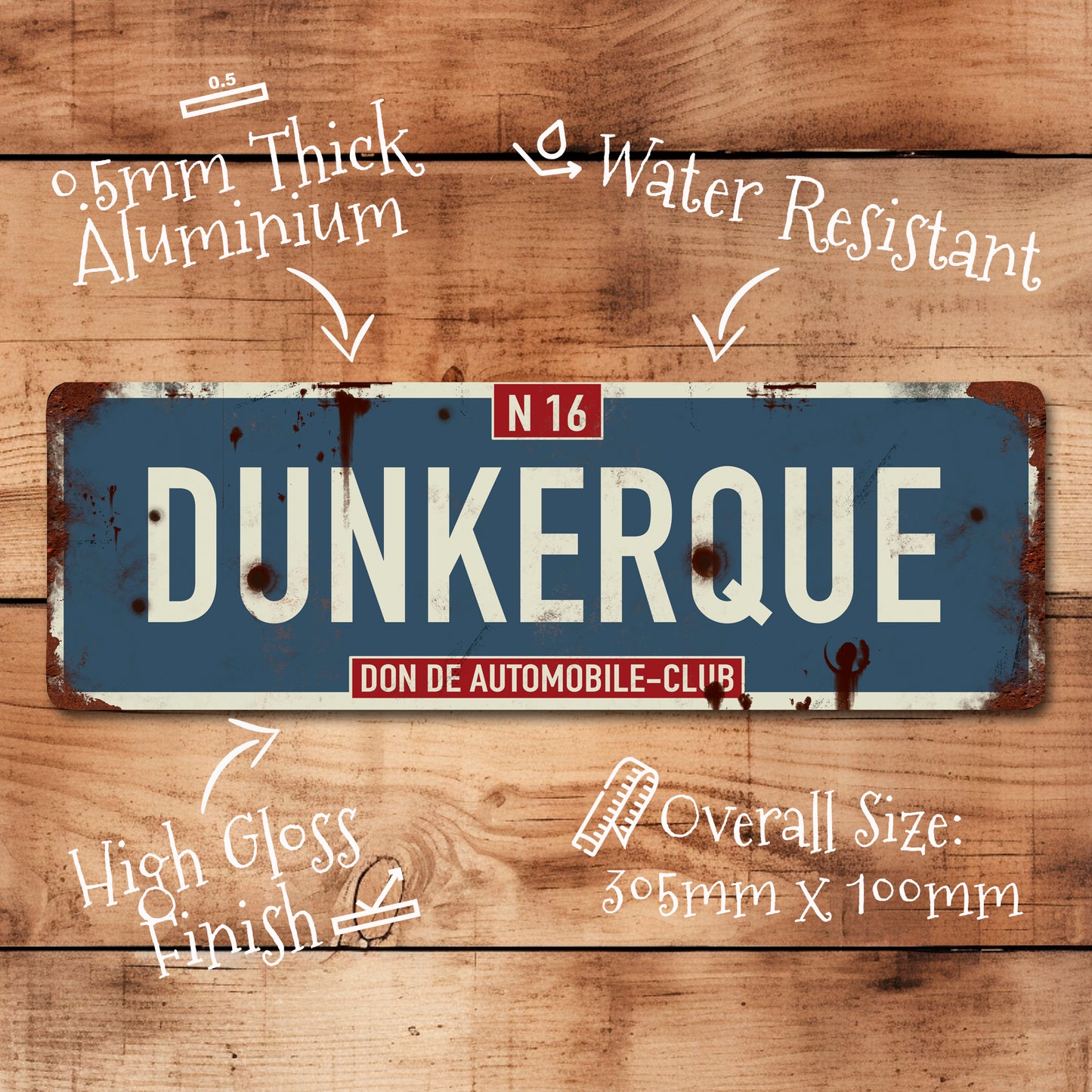 World War Dunkirk Metal Sign Plaque Allied Army Military WW2 - 100x305mm