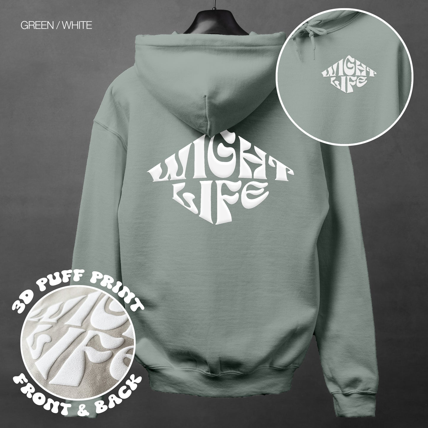 Wight Life Hoodie - PUFF PRINT - Diamond Logo