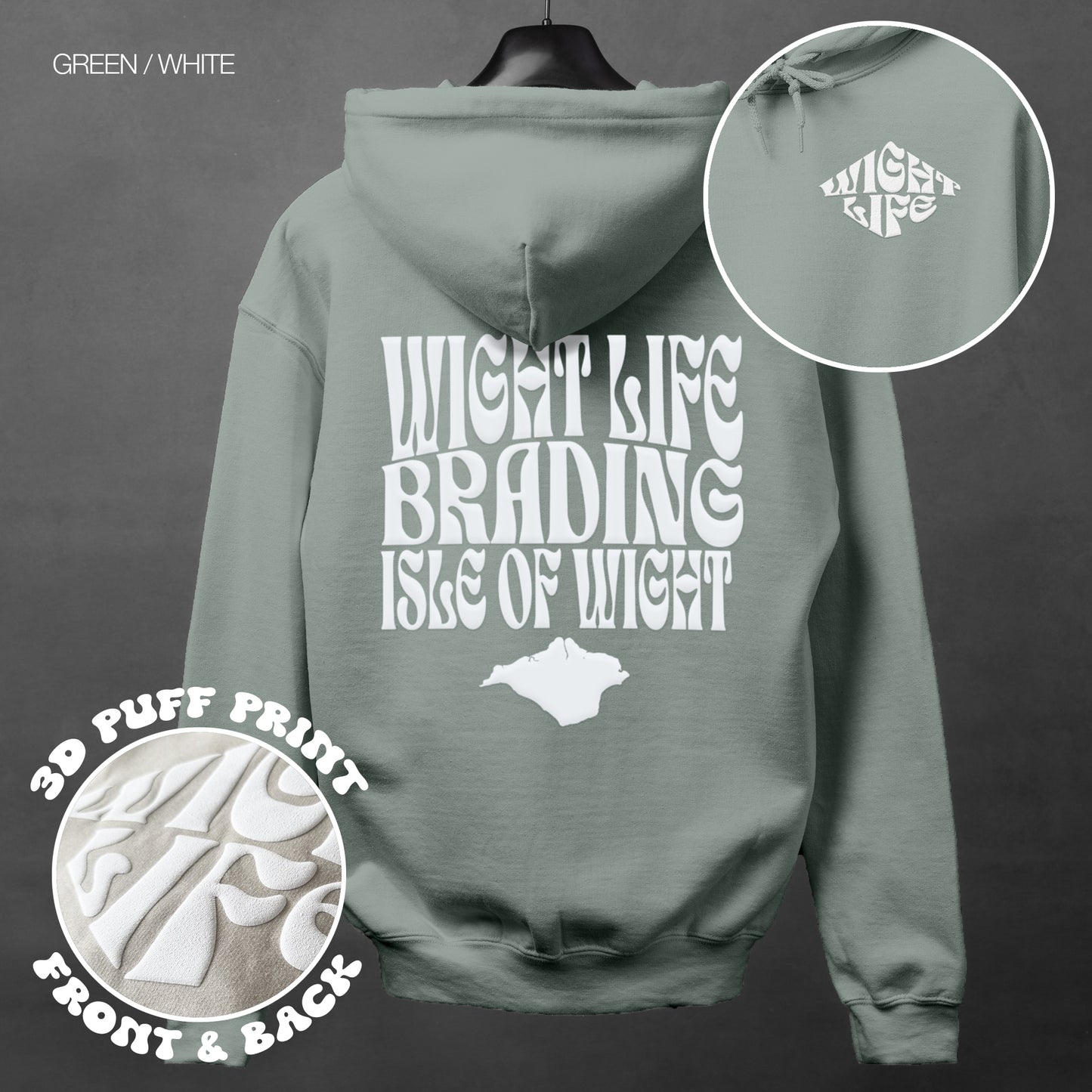 Wight Life Hoodie - PUFF PRINT - Brading