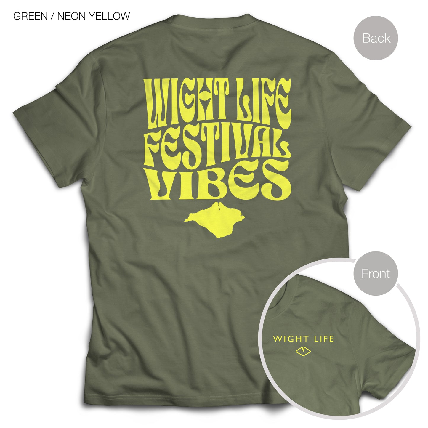 Wight Life Neon Festival T-Shirt - Festival Vibes Neon Colours
