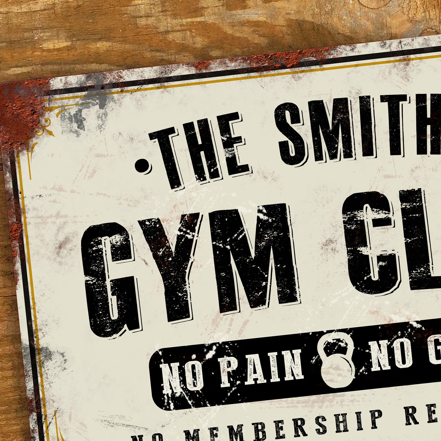 Personalised Home Gym Sign Vintage Fitness Metal Sign 200mm x 305mm
