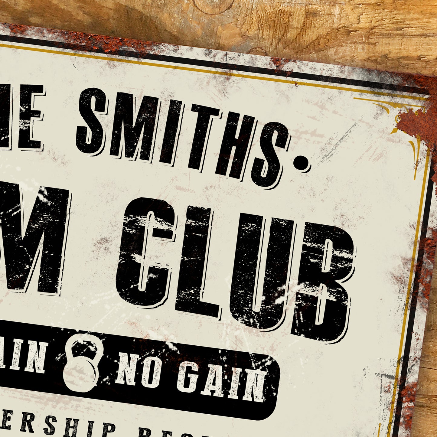 Personalised Home Gym Sign Vintage Fitness Metal Sign 200mm x 305mm