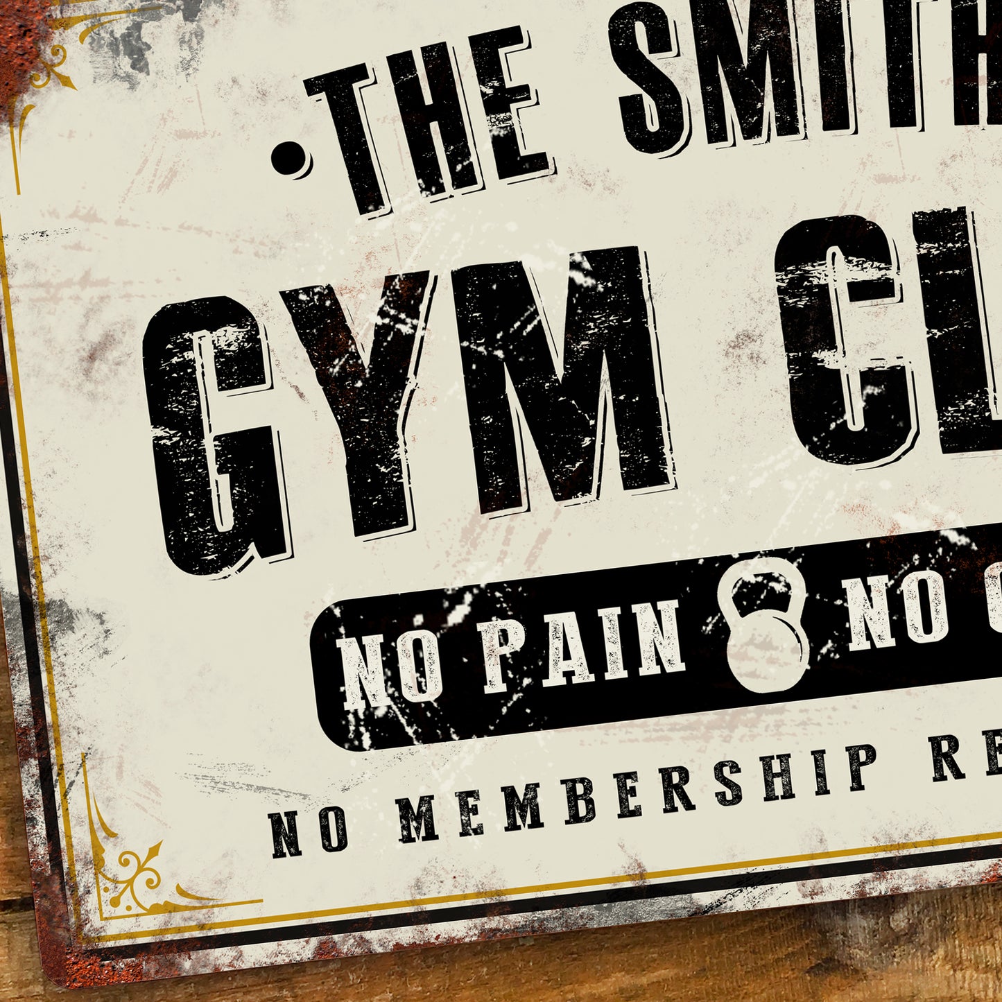 Personalised Home Gym Sign Vintage Fitness Metal Sign 200mm x 305mm