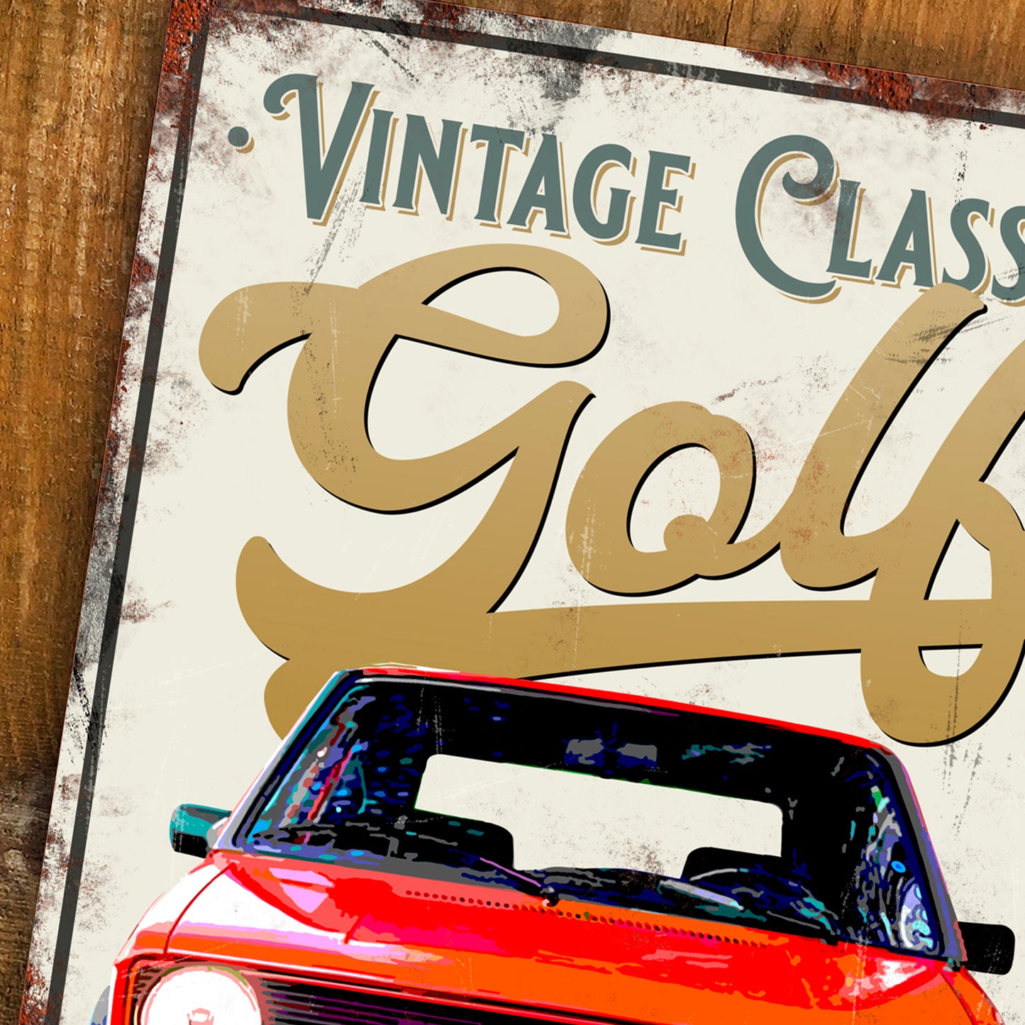 Personalised Classic VW Golf GTI Rabbit Metal Sign 200mm x 305mm