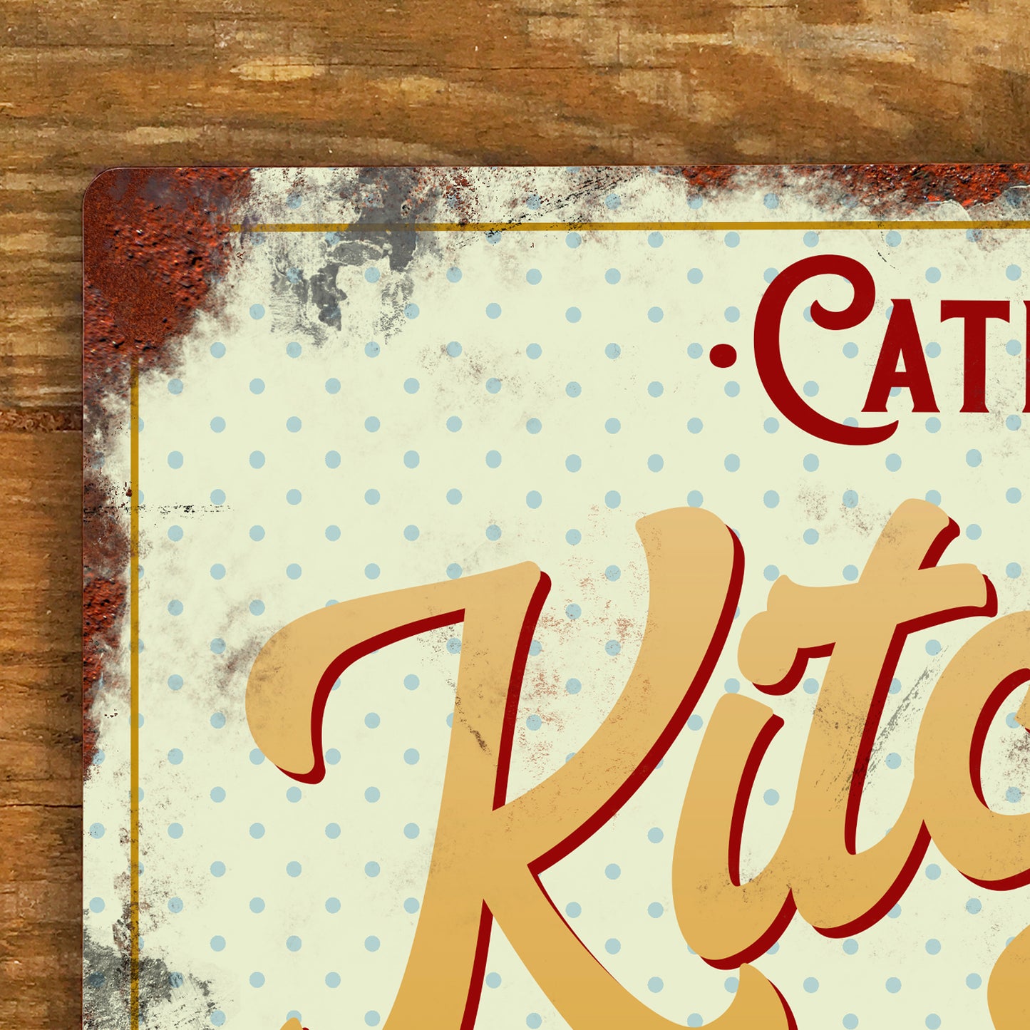 Personalised Kitchen Sign Metal 1950s Custom Door Wall Sign Vintage 200x305mm