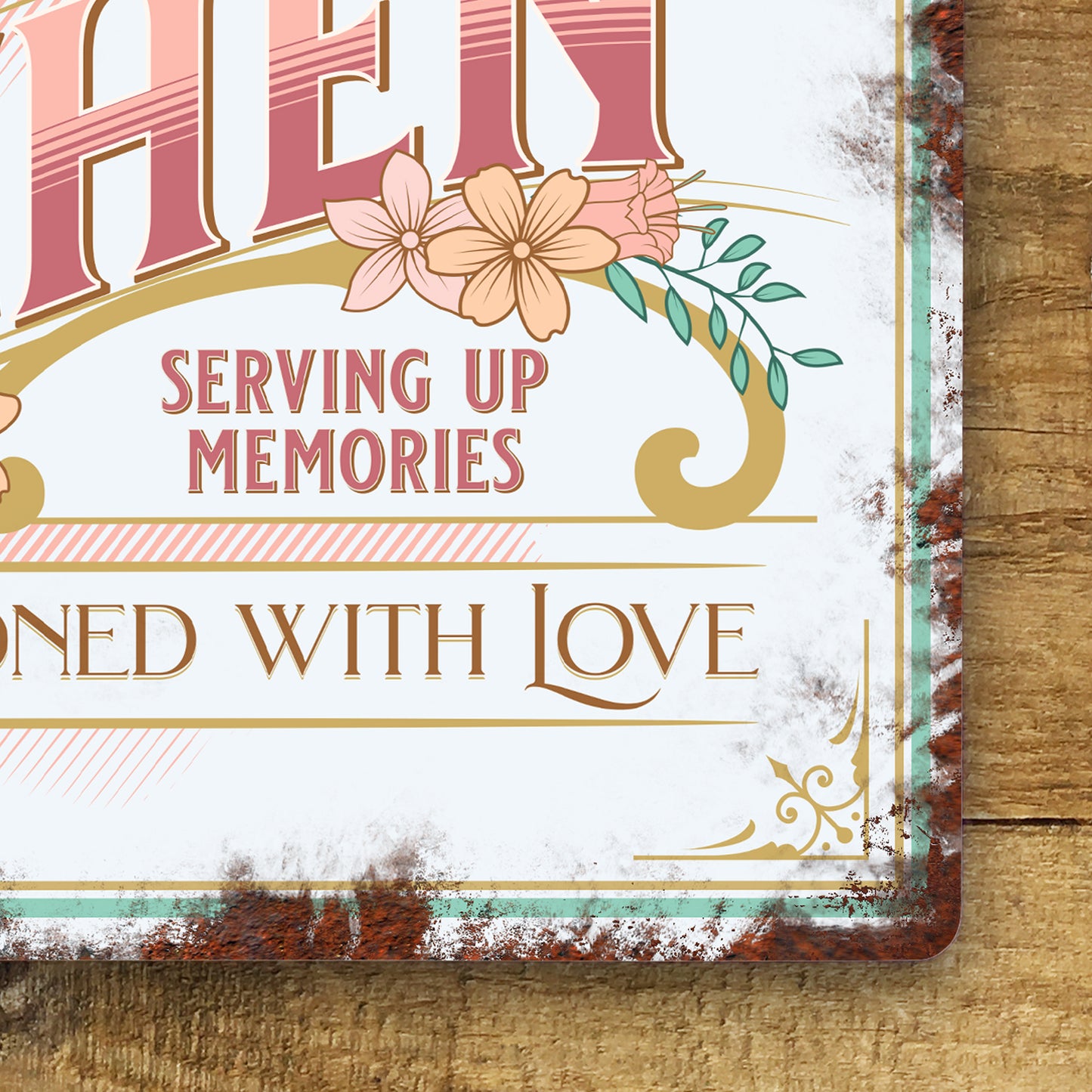 Personalised Kitchen Sign Metal Home Family Name Door Wall Sign Vintage 200x305mm
