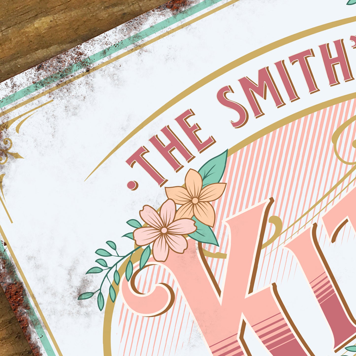 Personalised Kitchen Sign Metal Home Family Name Door Wall Sign Vintage 200x305mm