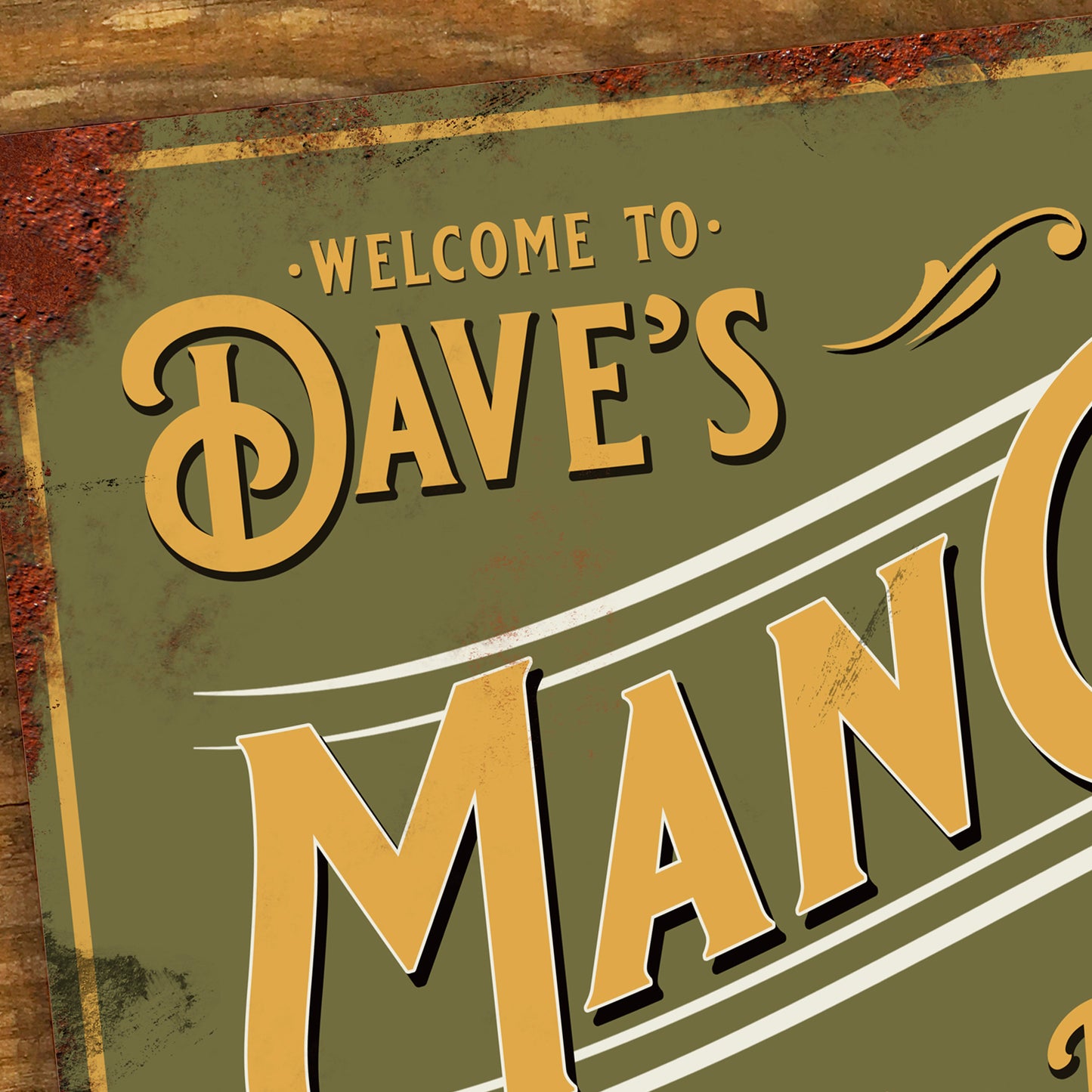 Personalised Man Cave Sign Custom Garage Office Metal Sign 200mm x 305mm