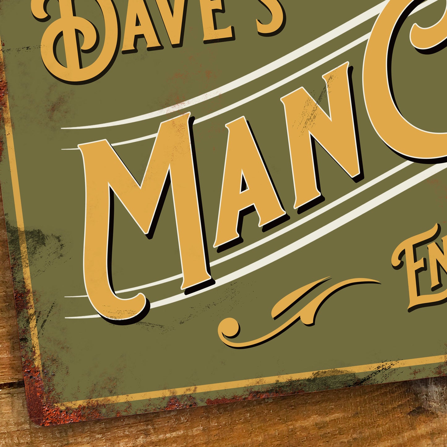 Personalised Man Cave Sign Custom Garage Office Metal Sign 200mm x 305mm