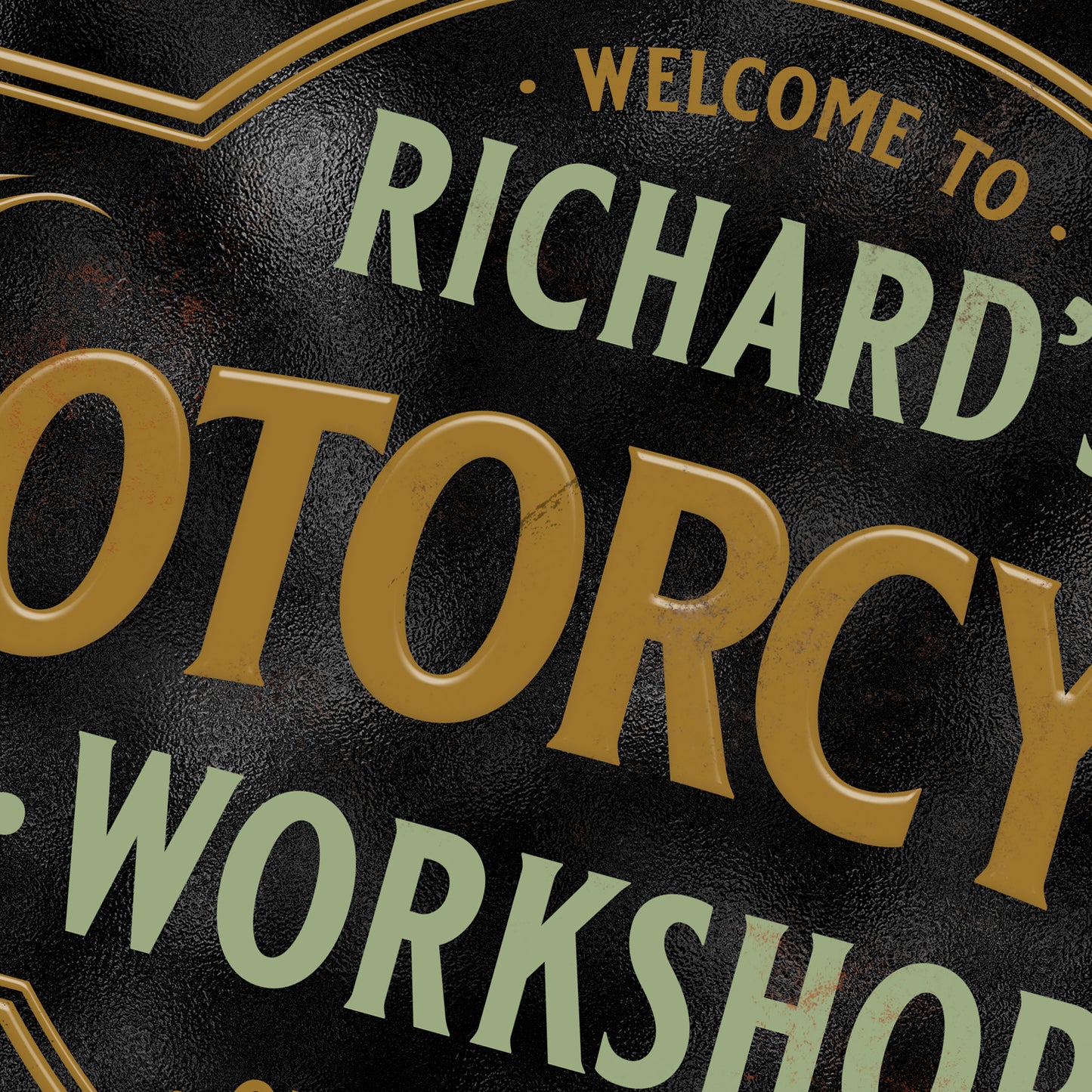 Personalised Motorcycle Workshop Sign Metal Man Cave Custom Sign 305 x 200mm
