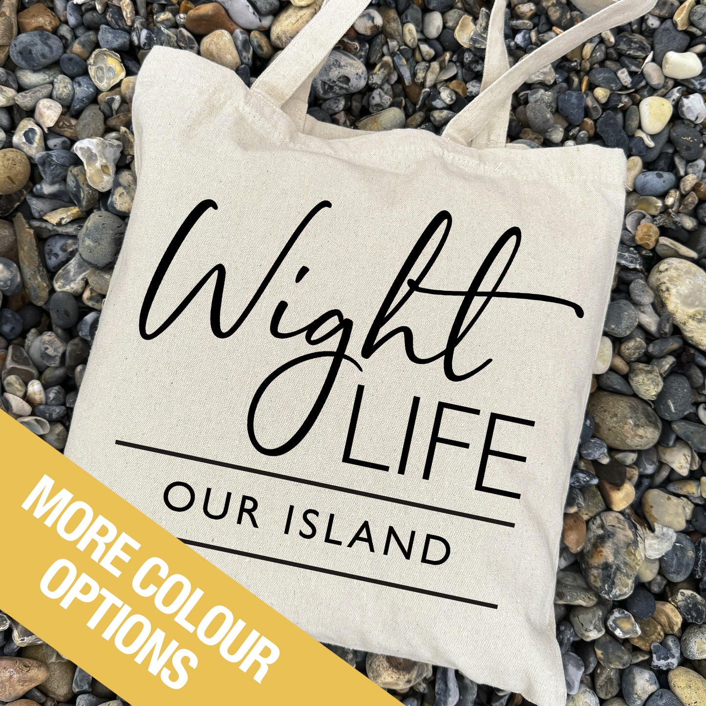 Wight Life Tote Bag - Our Island Script - Shopping Bag