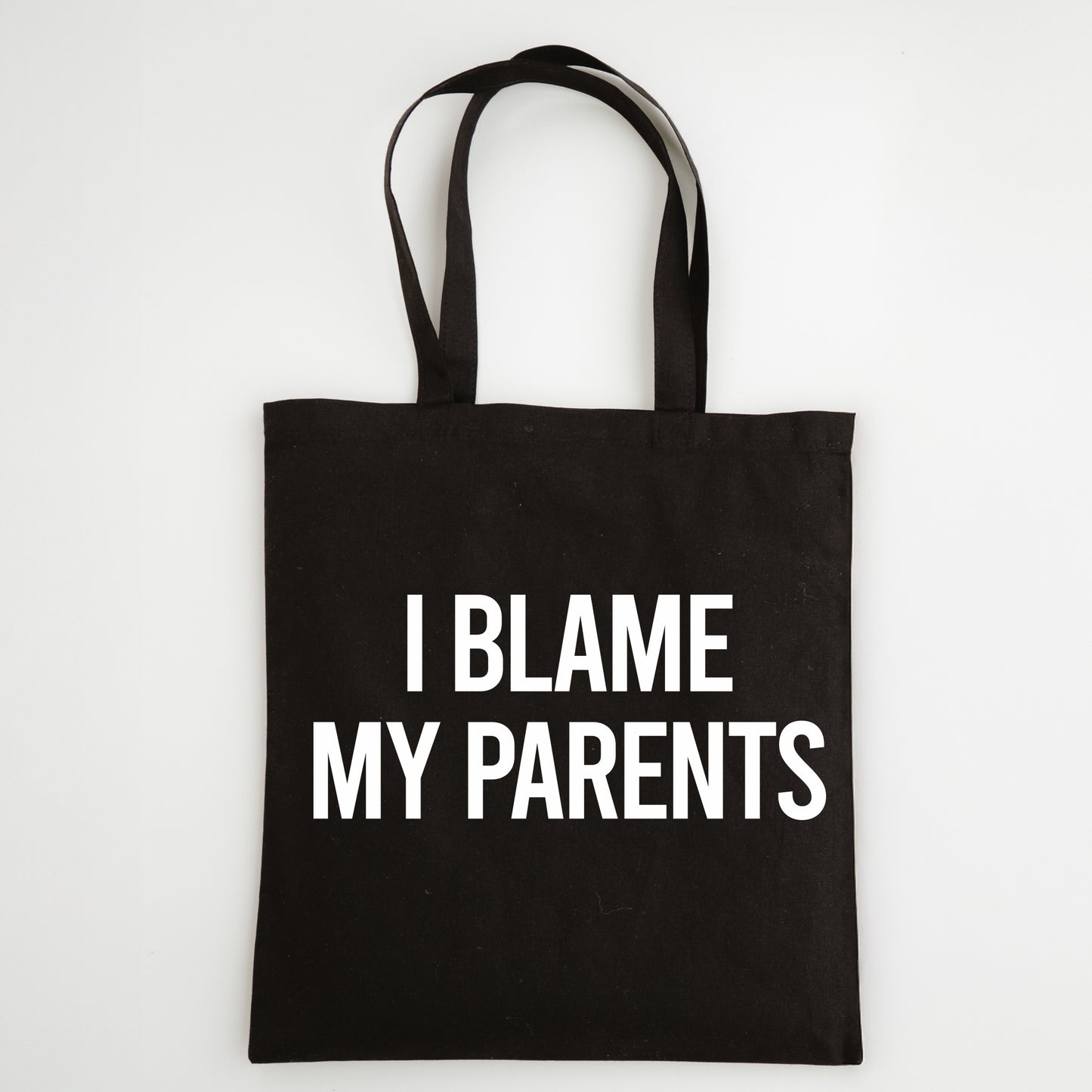 Funny Slogan Tote Bag – “I Blame My Parents”
