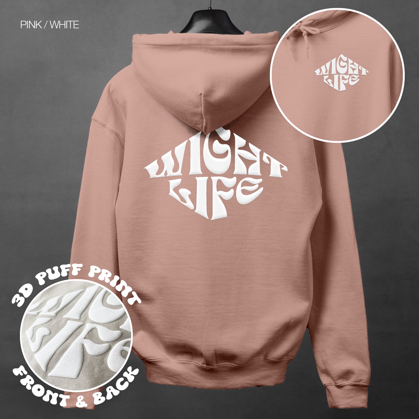 Wight Life Hoodie - PUFF PRINT - Diamond Logo