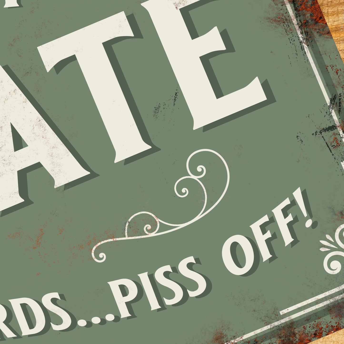 No Entry Sign, Keep Out Sign with Green Background and White Text. Close up image 3
