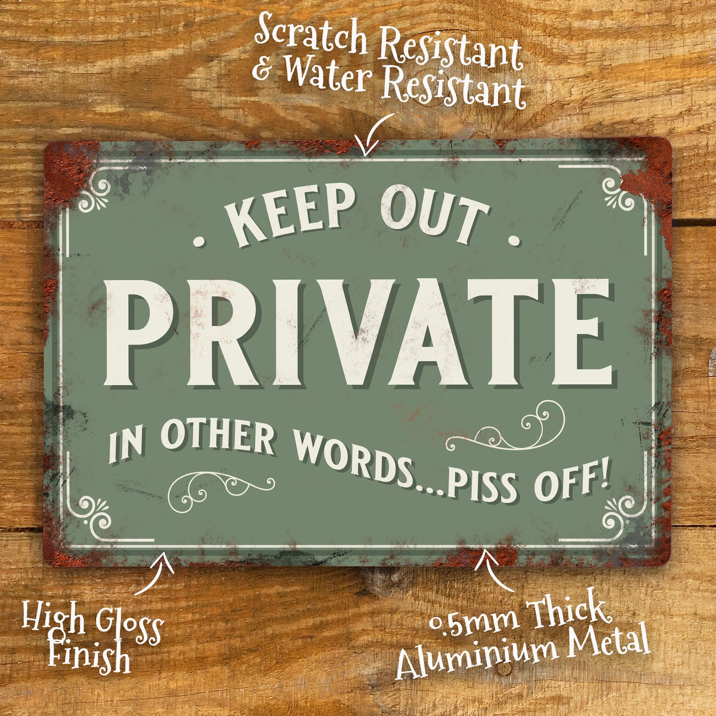 No Entry Sign, Keep Out Sign with Green Background and White Text. Details image