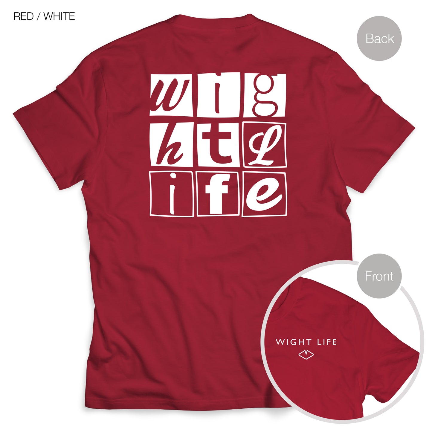 Wight Life T-Shirt - Typo Boxes- Unisex Isle of Wight Tee