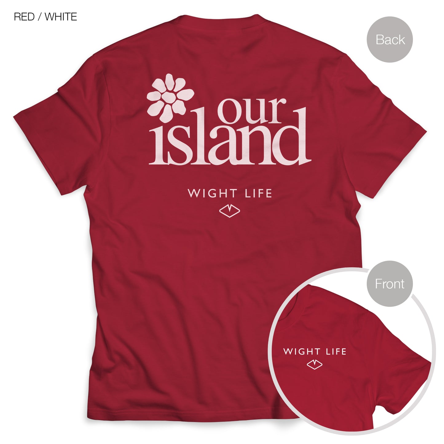 Wight Life T-Shirt - Our Island flower- Unisex Isle of Wight Tee