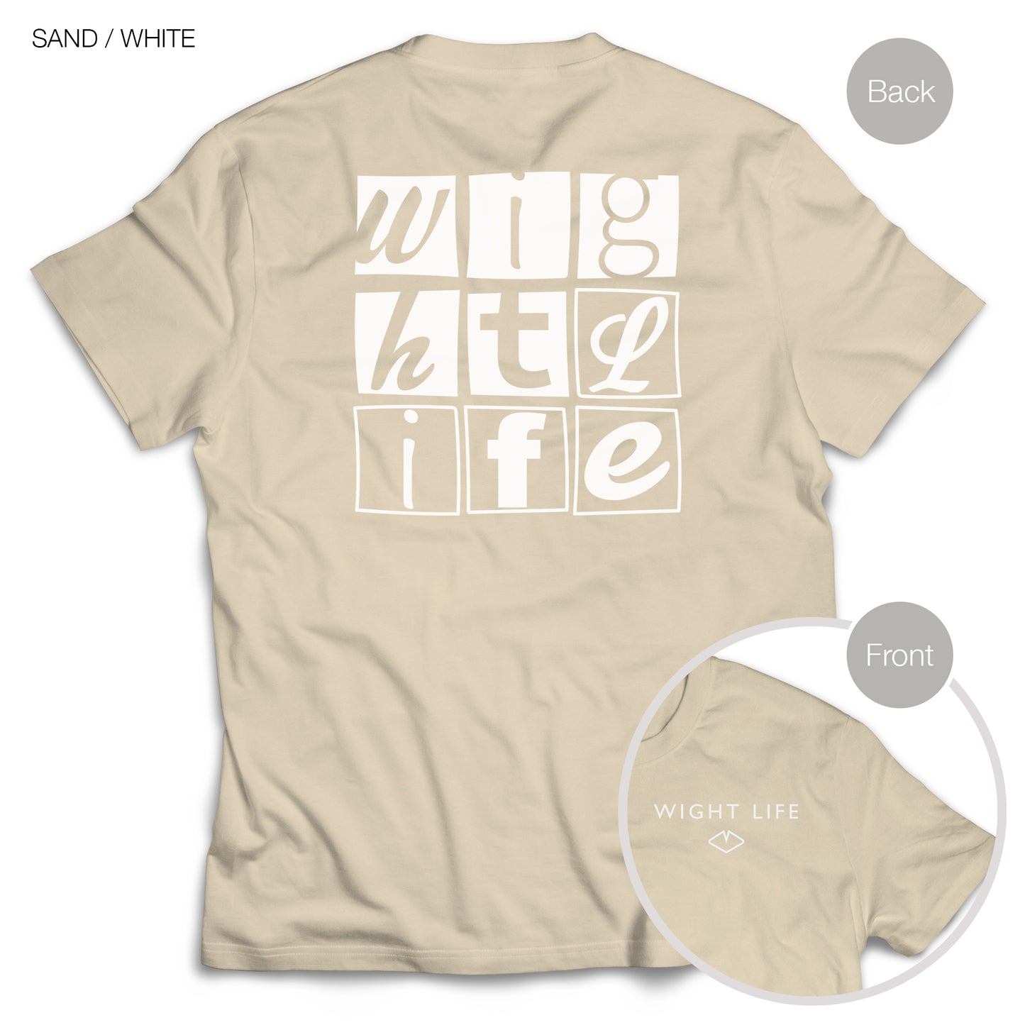 Wight Life T-Shirt - Typo Boxes- Unisex Isle of Wight Tee