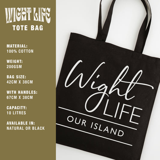 Wight Life Tote Bag - Our Island Script - Shopping Bag