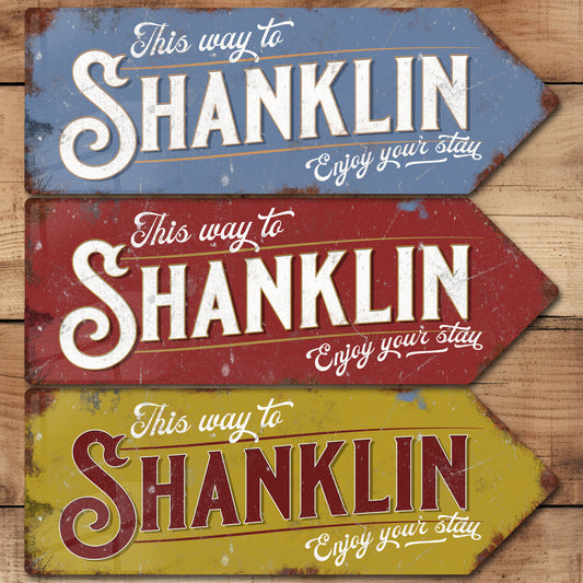 This Way to Shanklin Metal Vintage Style Sign | Isle of Wight Gift