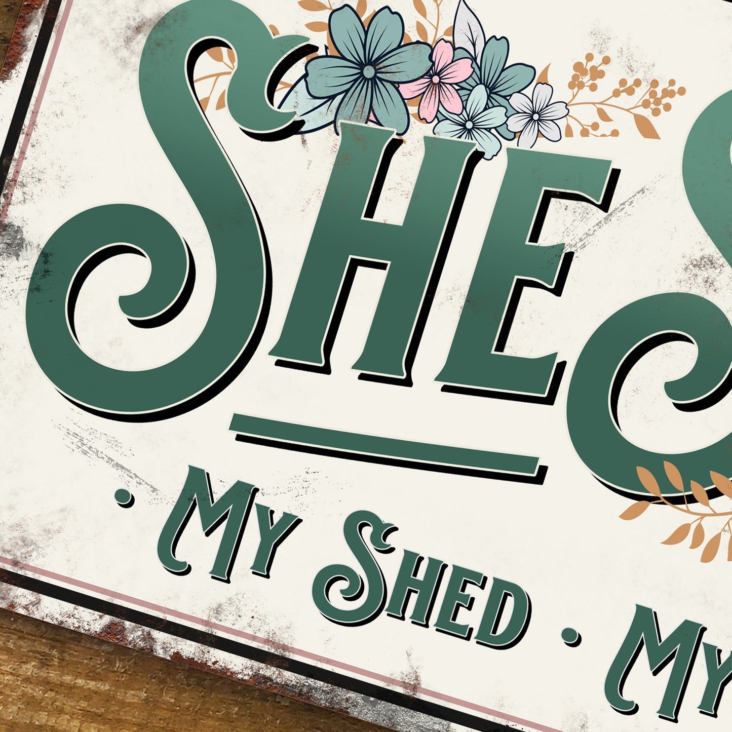 Personalised She Shed Sign Metal Garden Shed Sign 200x305mm