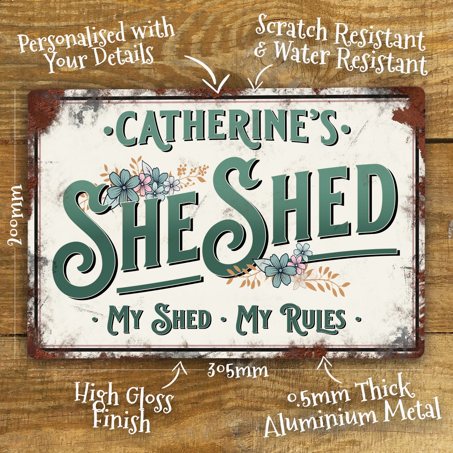 personalised She Shed Sign Custom Garden Shed Sign details