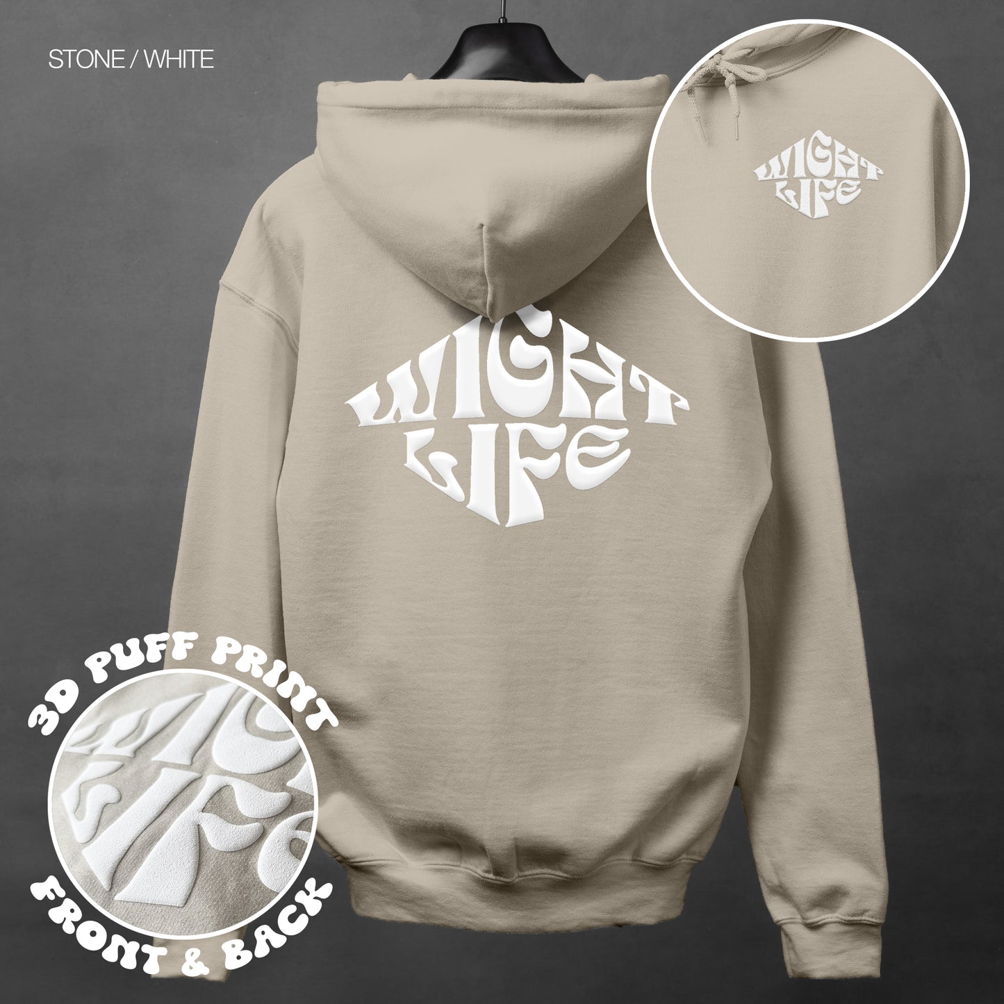 Wight Life Hoodie - PUFF PRINT - Diamond Logo