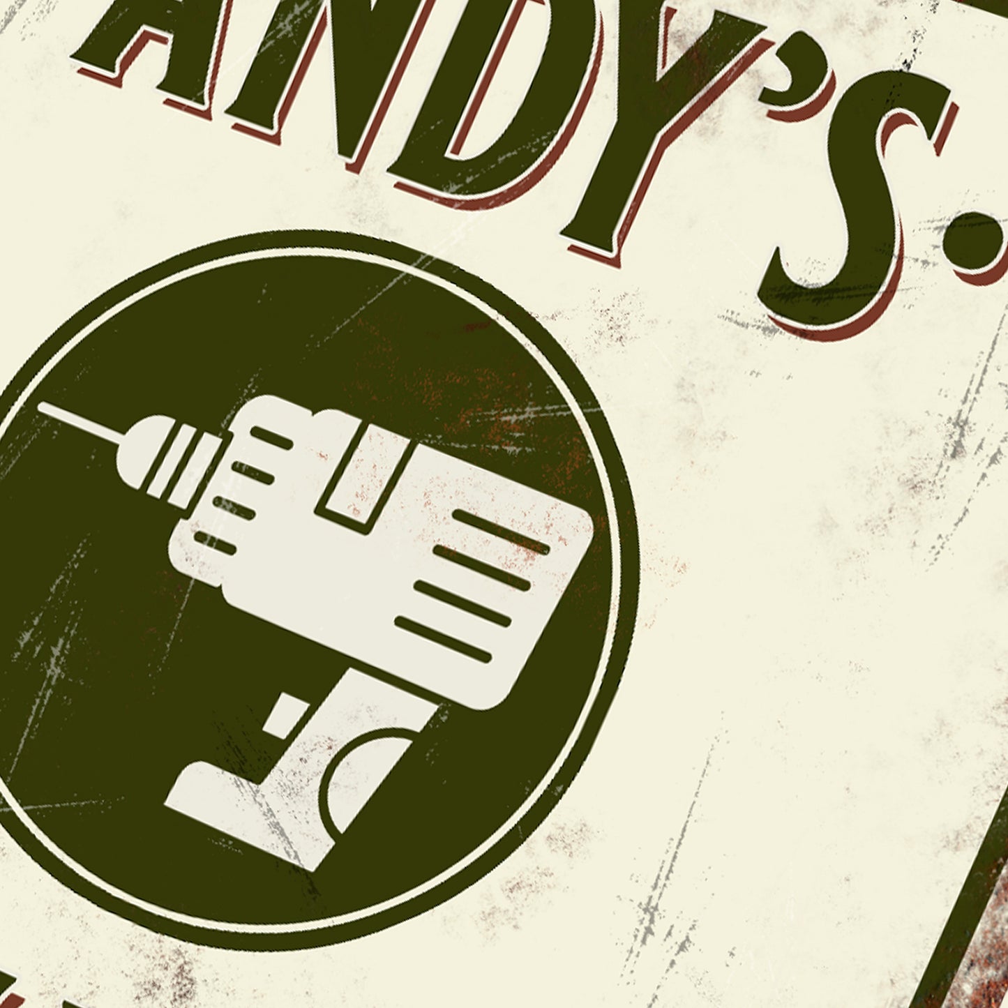 Personalised Tool Shed Vintage Sign close 2