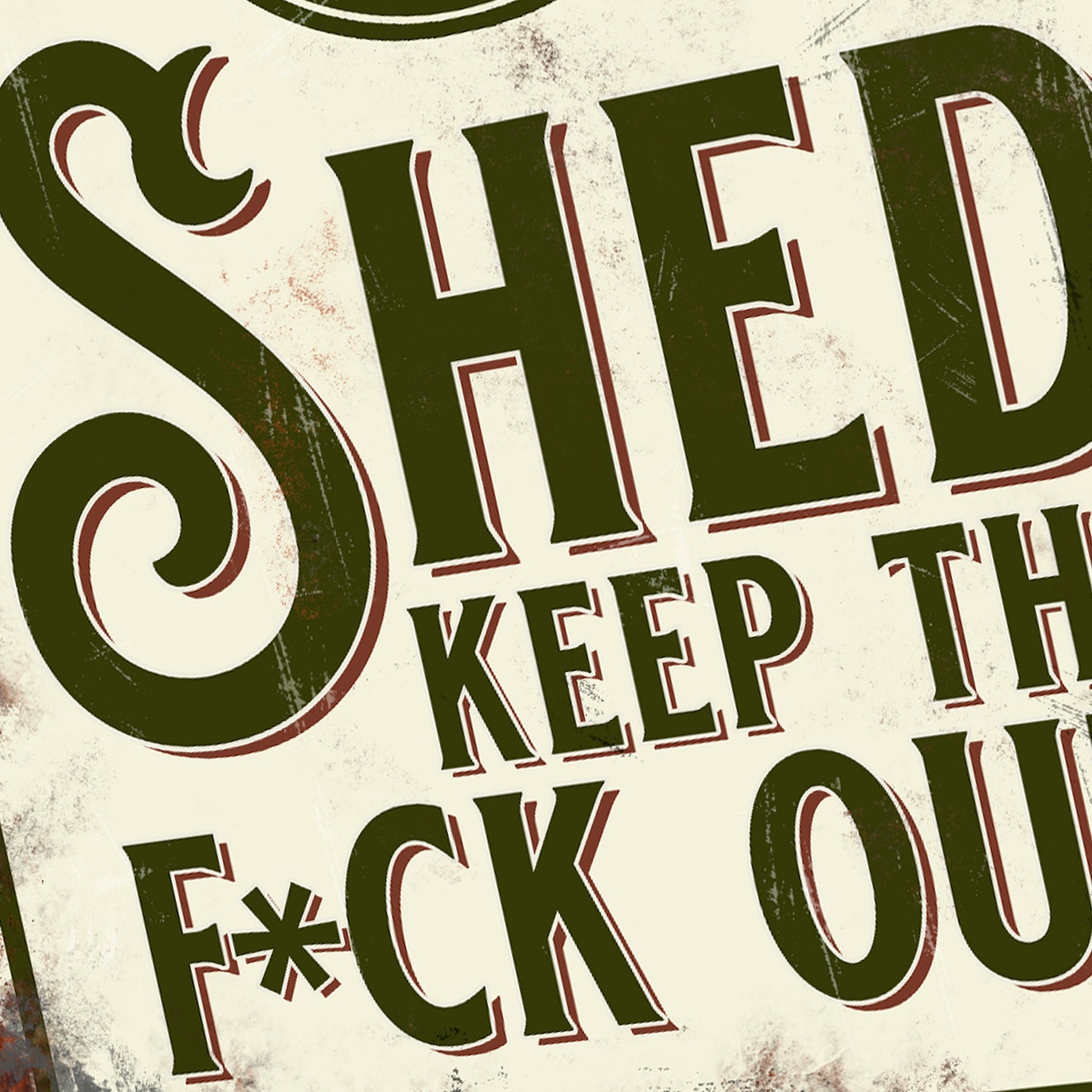 Personalised Tool Shed Vintage Sign close 3