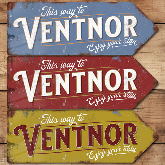 This Way to Ventnor Metal Vintage Style Sign | Isle of Wight Gift