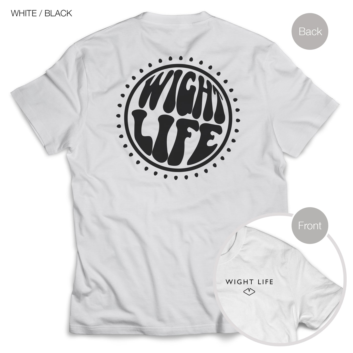 Wight Life T-Shirt - 60s Power Circle- Unisex Isle of Wight Tee