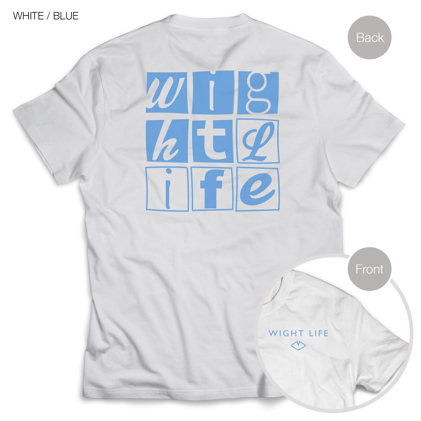 Wight Life T-Shirt - Typo Boxes- Unisex Isle of Wight Tee