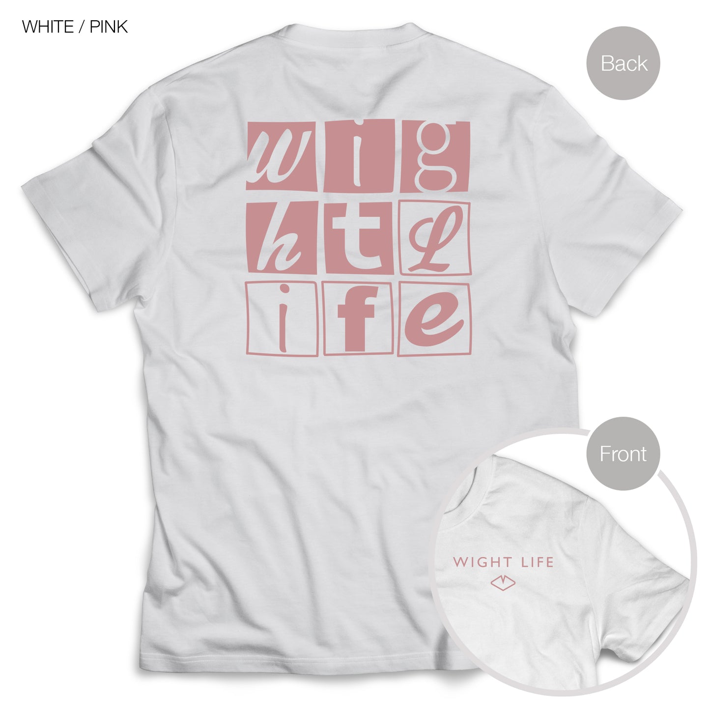 Wight Life T-Shirt - Typo Boxes- Unisex Isle of Wight Tee