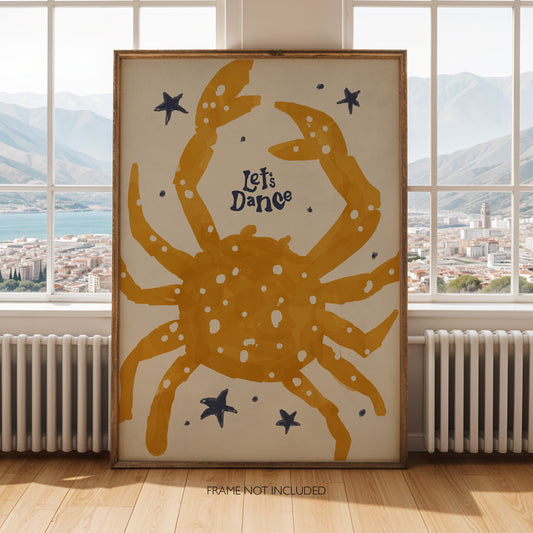 Let’s Dance Crab Print – Quirky Coastal Wall Art