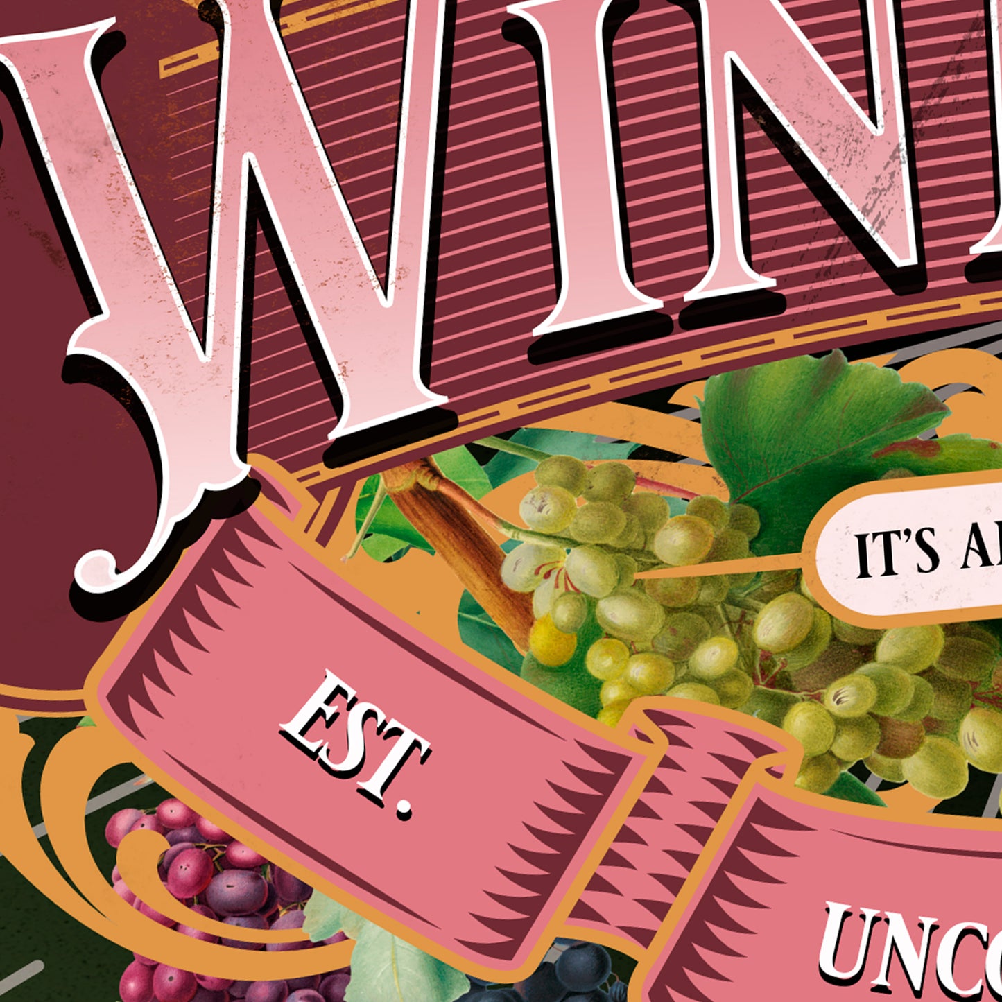 Personalised Vintage Wine Bar Sign Wine Drinkers Gift Closeup 3