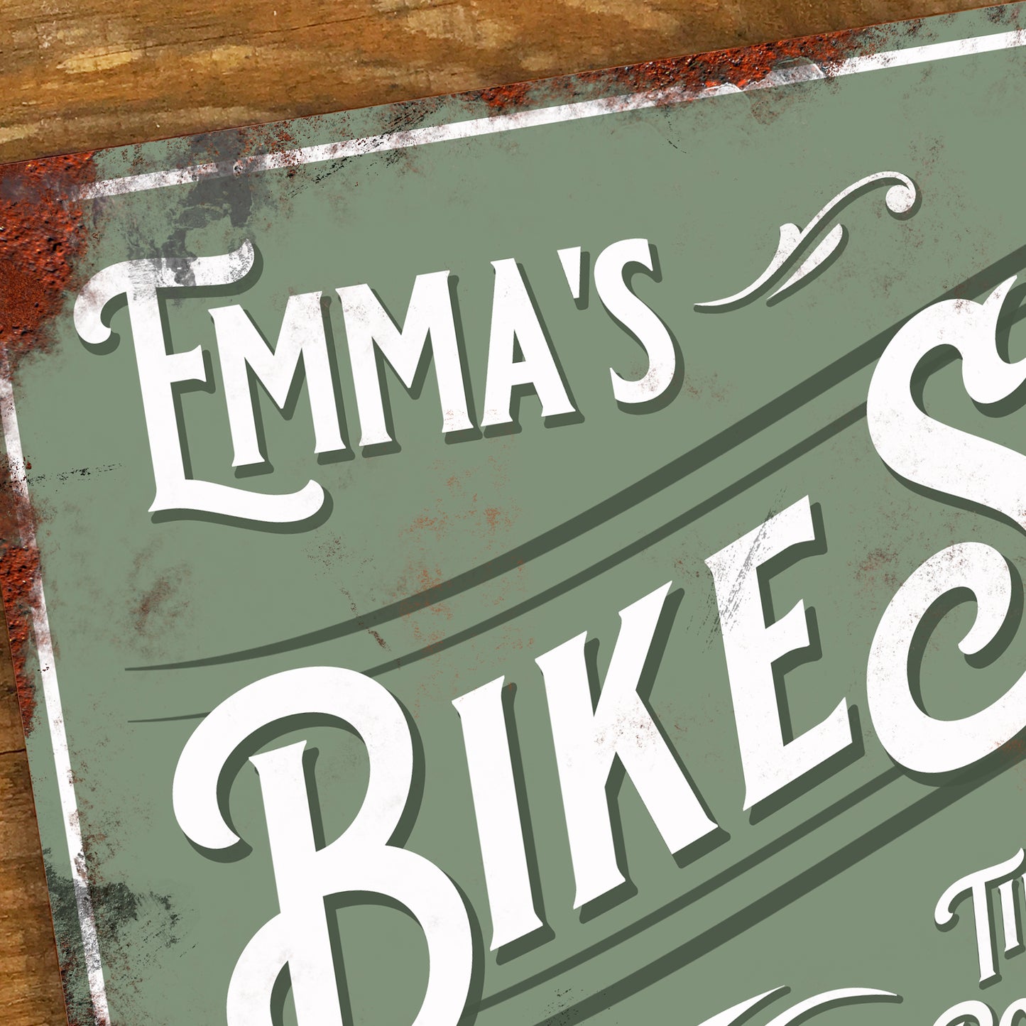 Personalised Bike Shed Sign Custom Bicycle Workshop Metal Sign 200mm x 305mm