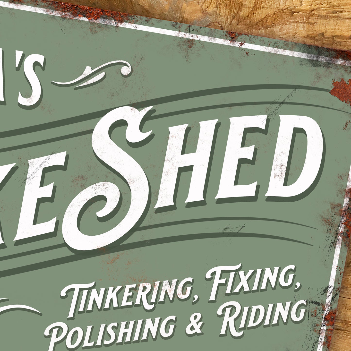 Personalised Bike Shed Sign Custom Bicycle Workshop Metal Sign 200mm x 305mm