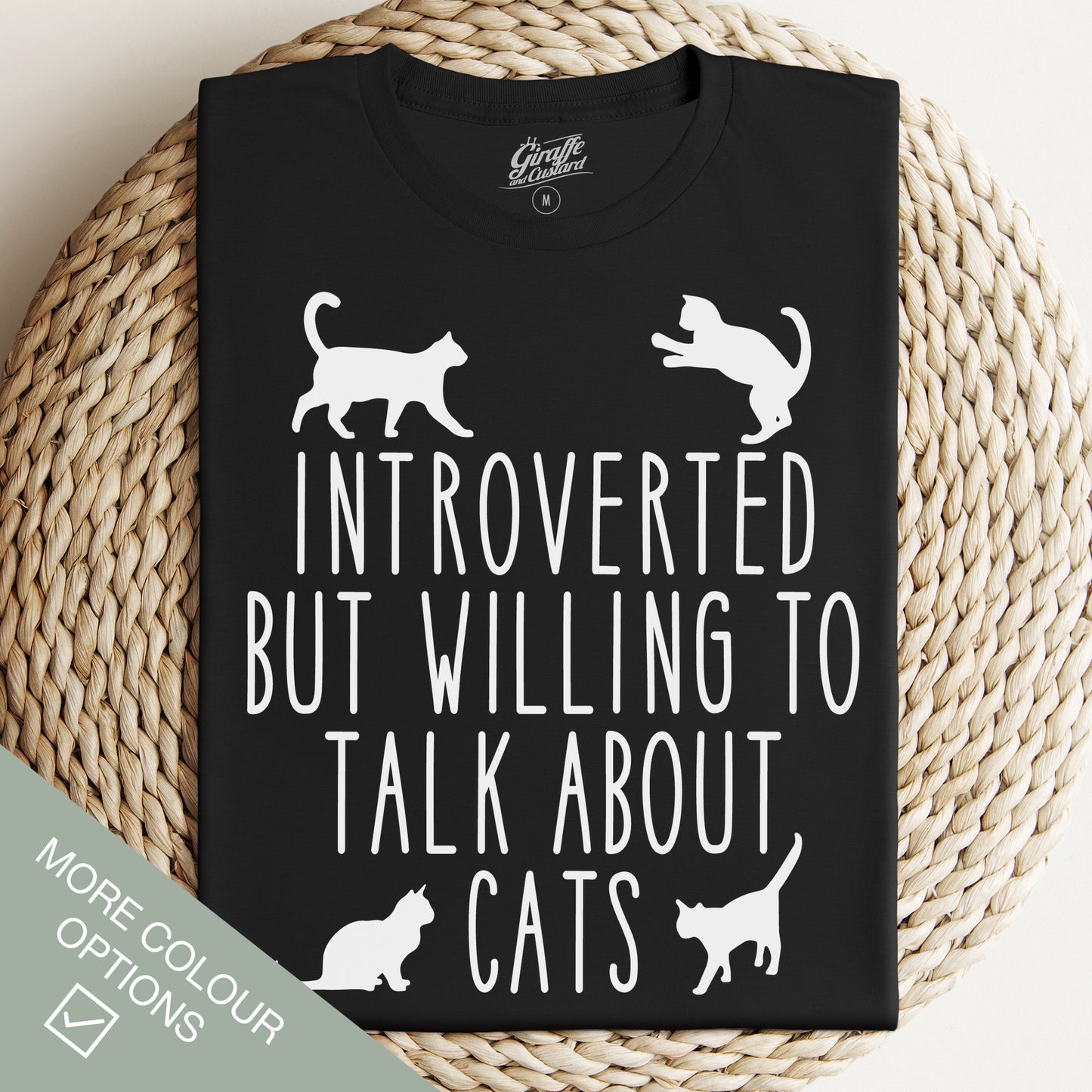 Introverted But Willing To Talk About Cats Cat T-Shirt - Rude Funny Slogan T-Shirt - Cat Lover