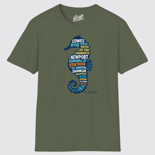 Wight Life T-Shirt - Island Seahorse- Unisex Isle of Wight Tee