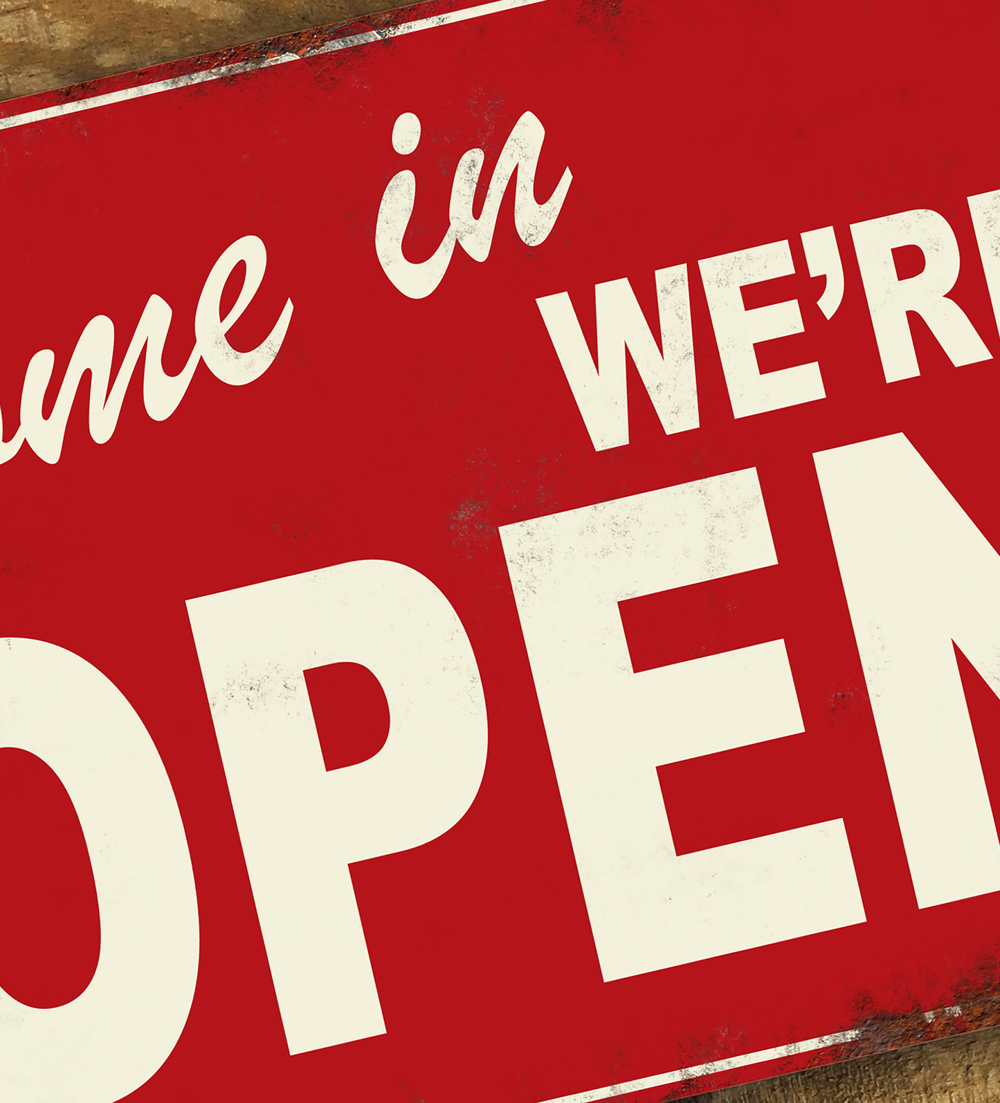 Shop Open Sign Vintage We Are Open Sign Metal Commercial Premises Sign 200x305mm