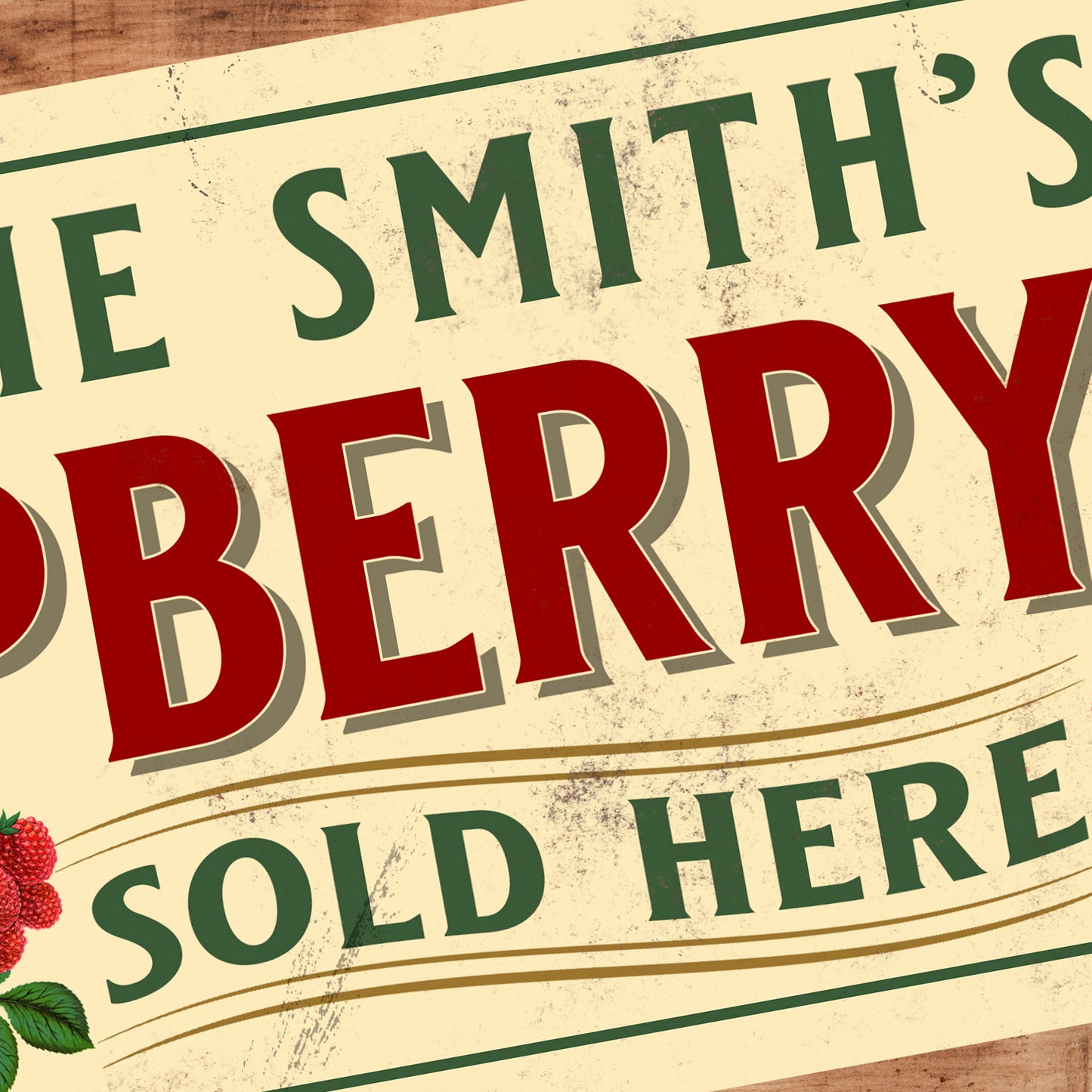 Personalised Raspberry Jam Kitchen Sign Plaque Vintage Retro Shabby - 100x305mm