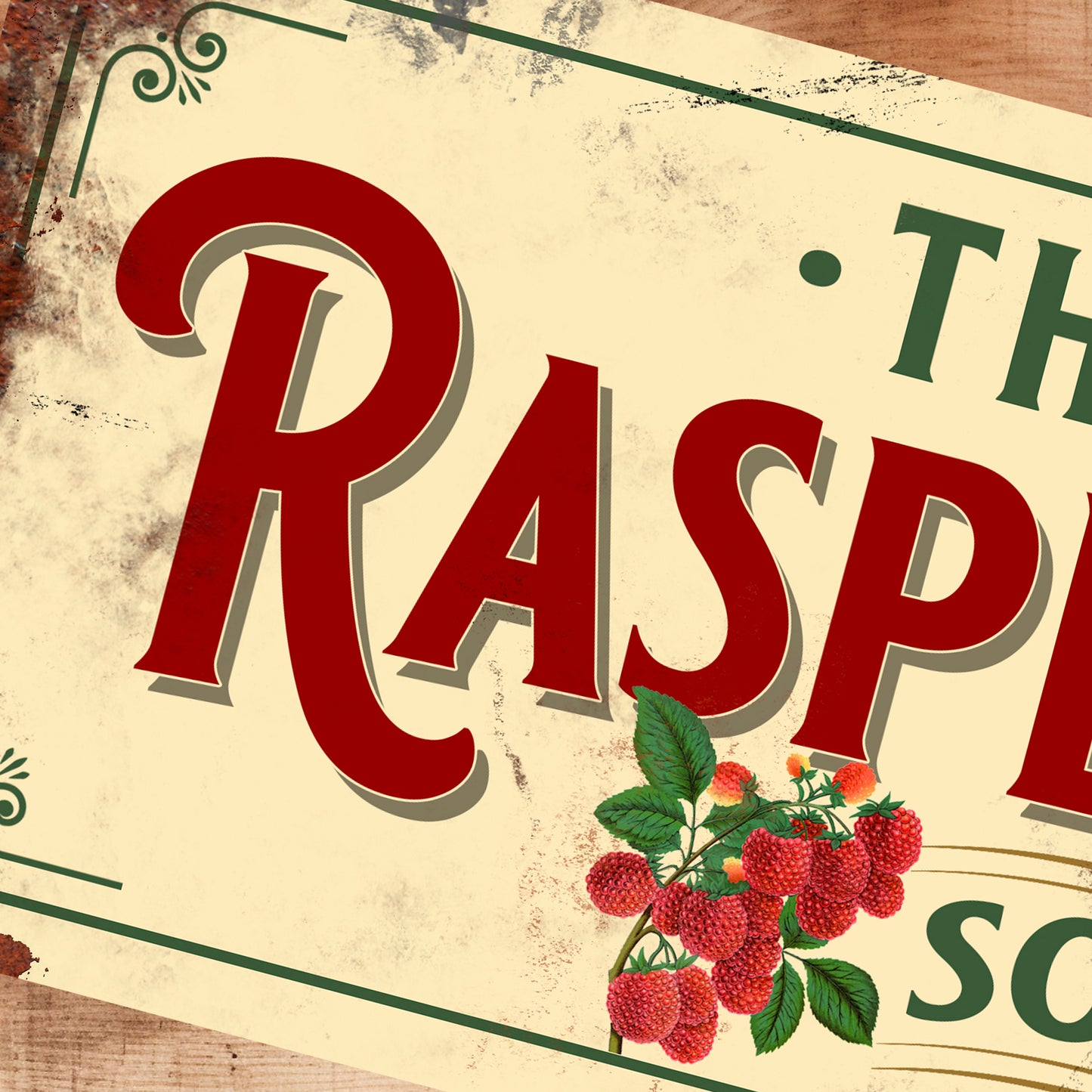 Personalised Raspberry Jam Kitchen Sign Plaque Vintage Retro Shabby - 100x305mm
