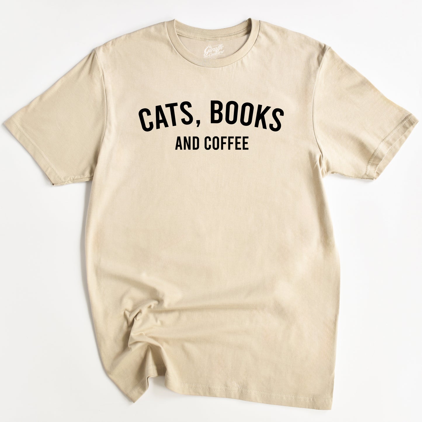 Cats, Books and Coffee Cat T-Shirt - Funny Slogan T-Shirt - Cat Lover