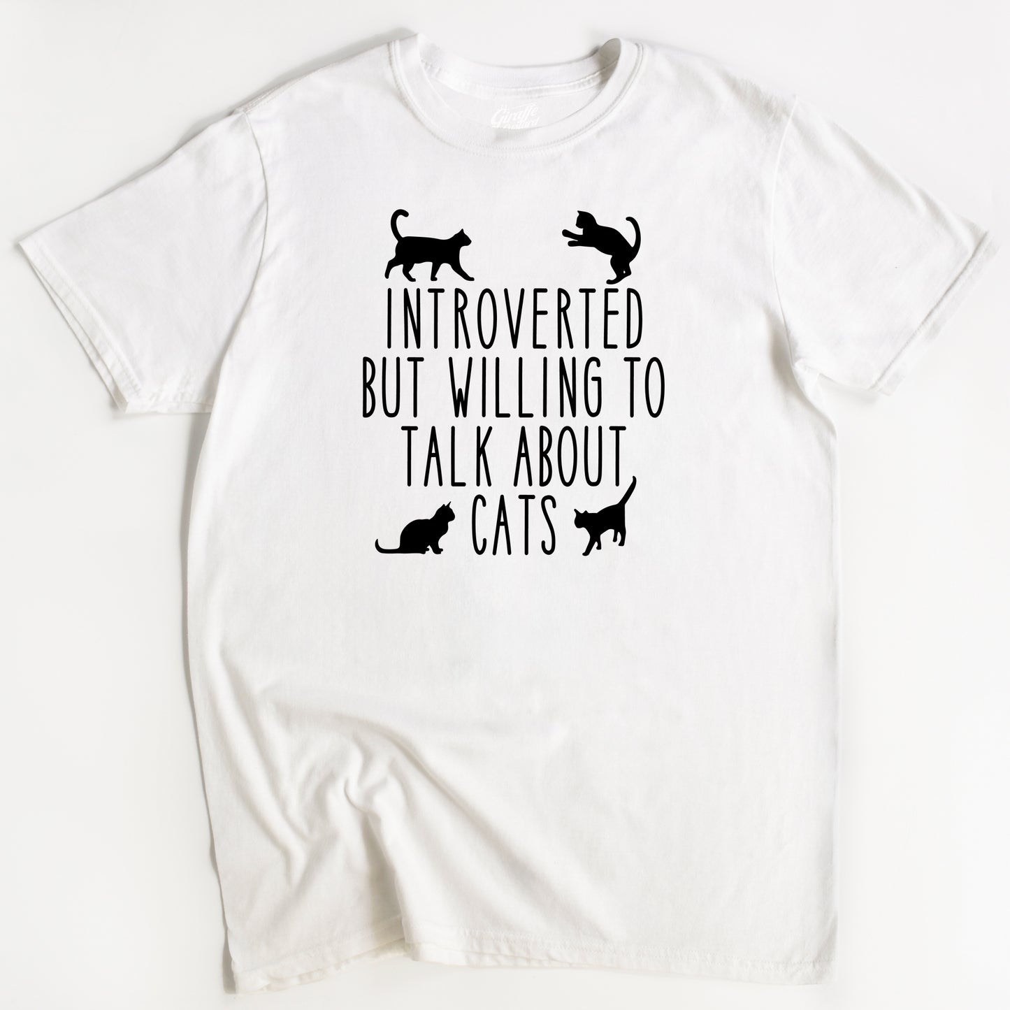 Introverted But Willing To Talk About Cats Cat T-Shirt - Rude Funny Slogan T-Shirt - Cat Lover