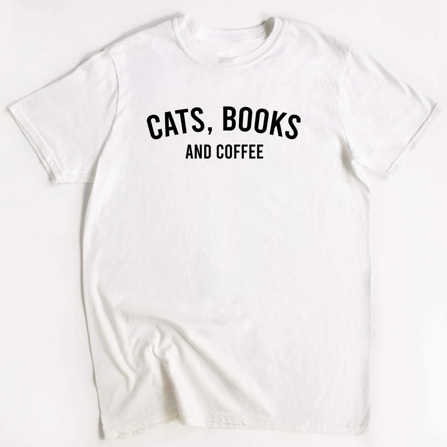 Cats, Books and Coffee Cat T-Shirt - Funny Slogan T-Shirt - Cat Lover